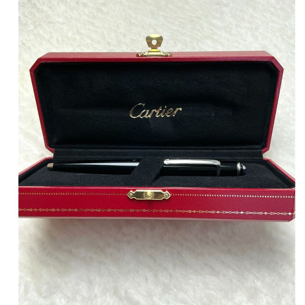 Cartier Diabolo de Cartier Ballpoint Pen ST180010 Black Platinum Box & Papers